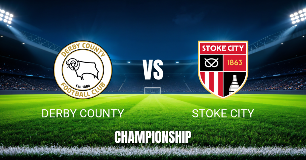 Onde assistir Derby County x Stoke City: Palpite 17/10/2026